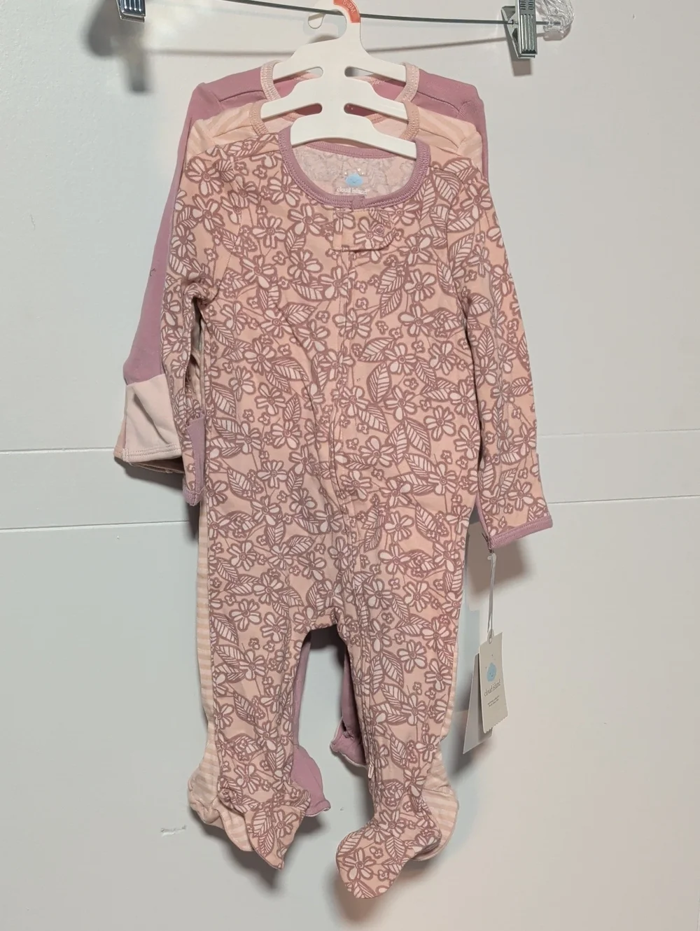 cloud island 3-pack Footed One-Piece